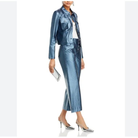 Cinq à Sept Benji Wide Leg Culotte Festive Shimmery Metallic Pants Size 16 - Picture 1 of 3